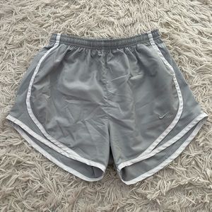 grey nike shorts, size small
